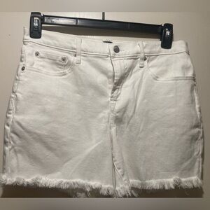 GAP Women's White Jean Shorts with Frayed Hem